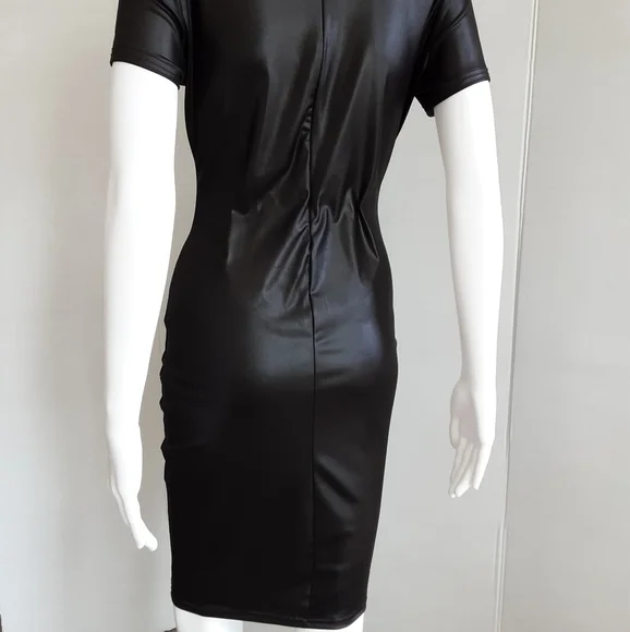 BLACK BODYCON T-SHIRT DRESS SZ M (8/10) - Picture 7 of 7